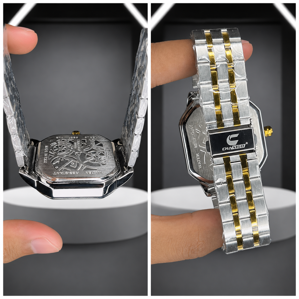 Men's Luxury chaxigo original Watch | Model No :6848 | 5 Color Options | Stainless Steel Chain | Open Heart Mechanical Design | Premium Business Wristwatch